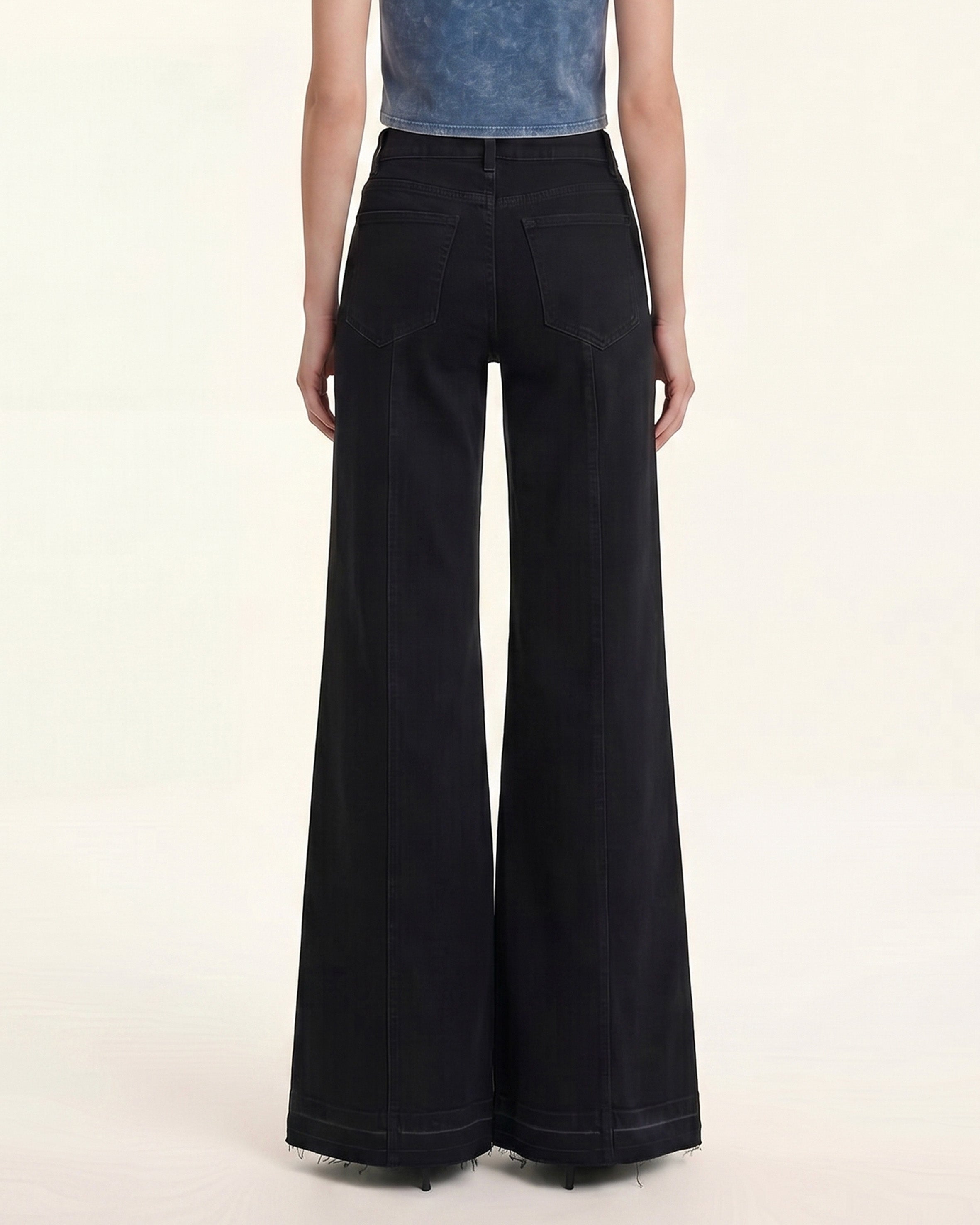 The Troublemaker Multi-Color Rhinestone Split Fray Jeans - Midnight Confessions