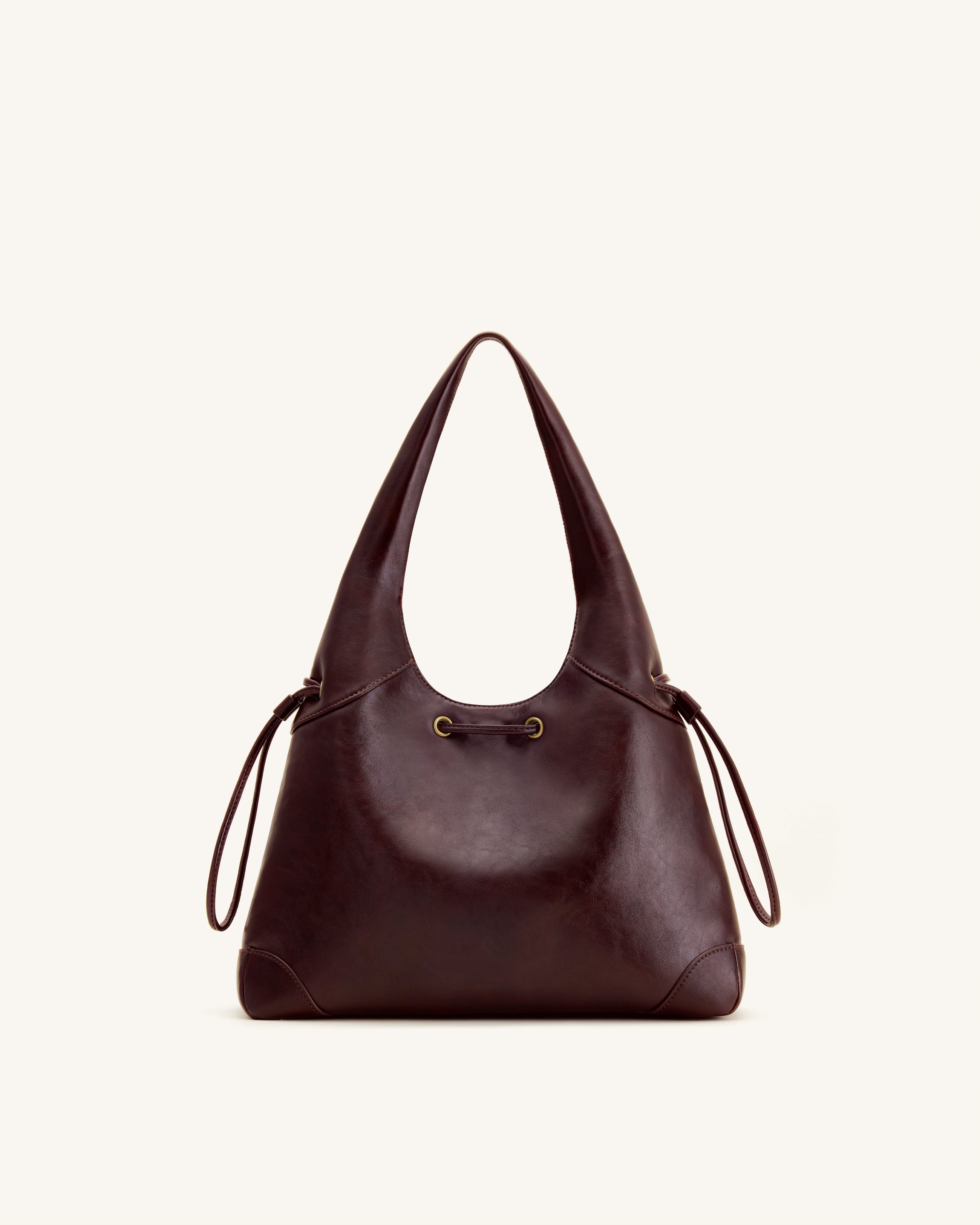 Celandra Drawstring Hobo Bag - Deep Burgundy