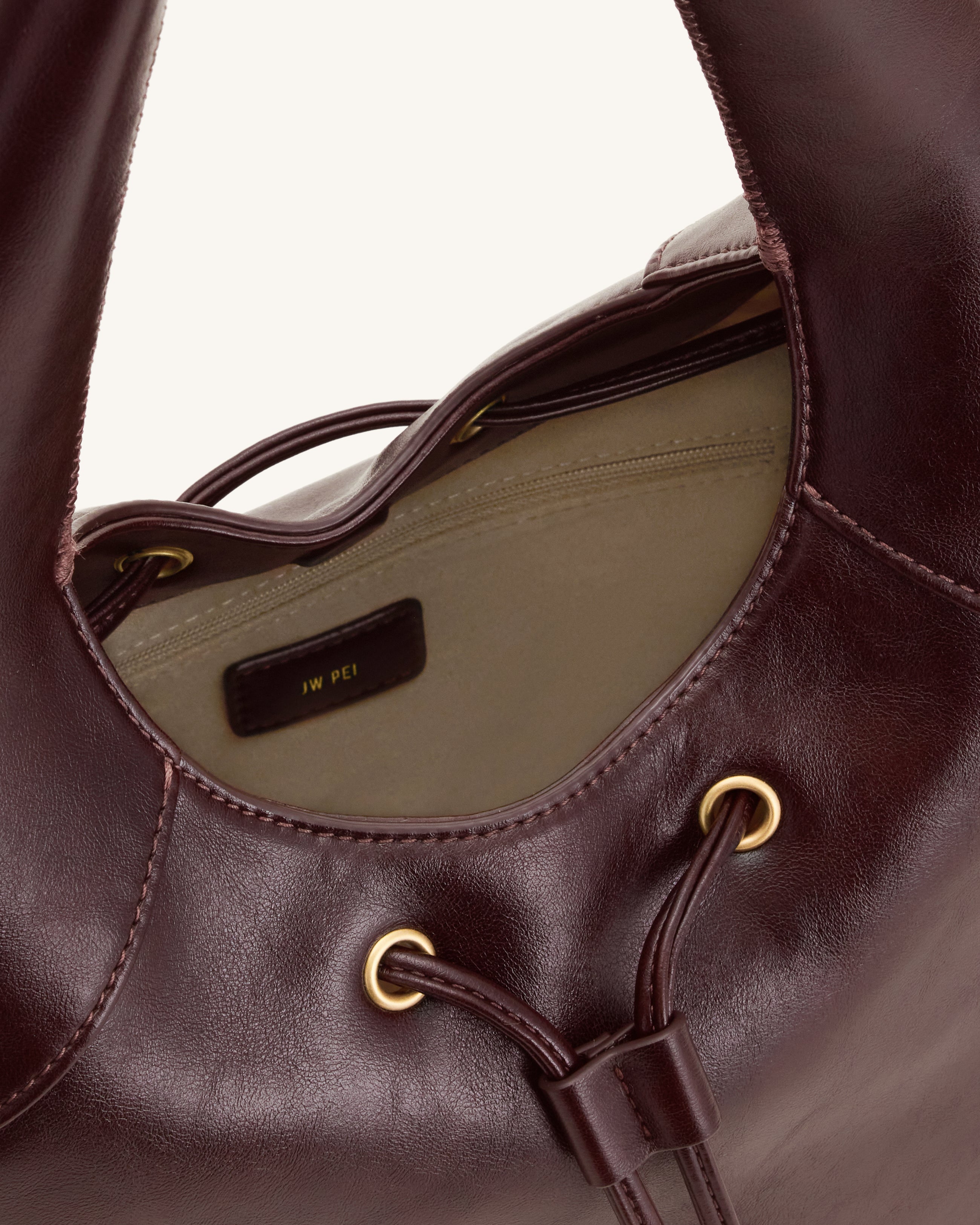 Celandra Drawstring Hobo Bag - Deep Burgundy
