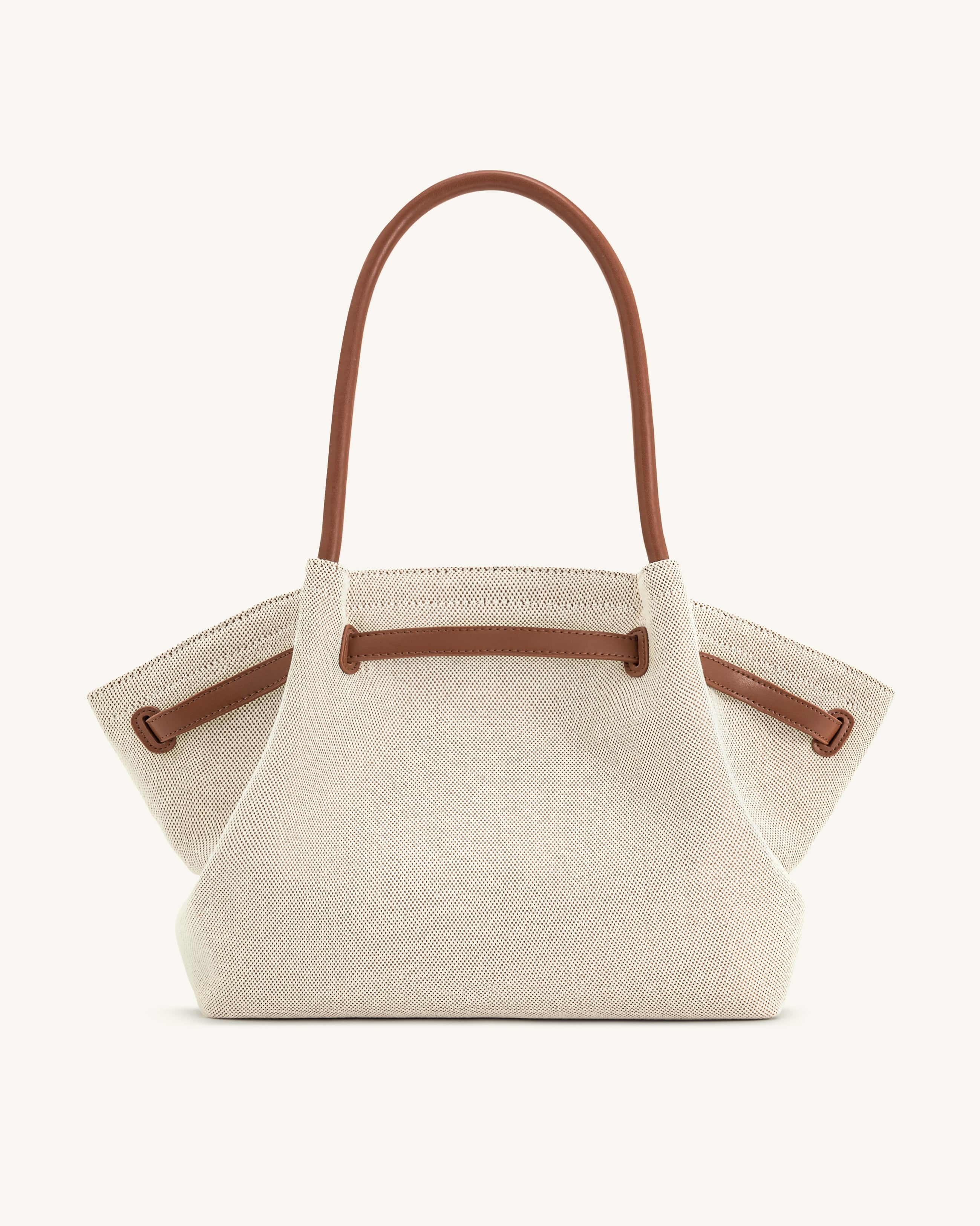 Hana Large Tote Bag - Brown Canvas