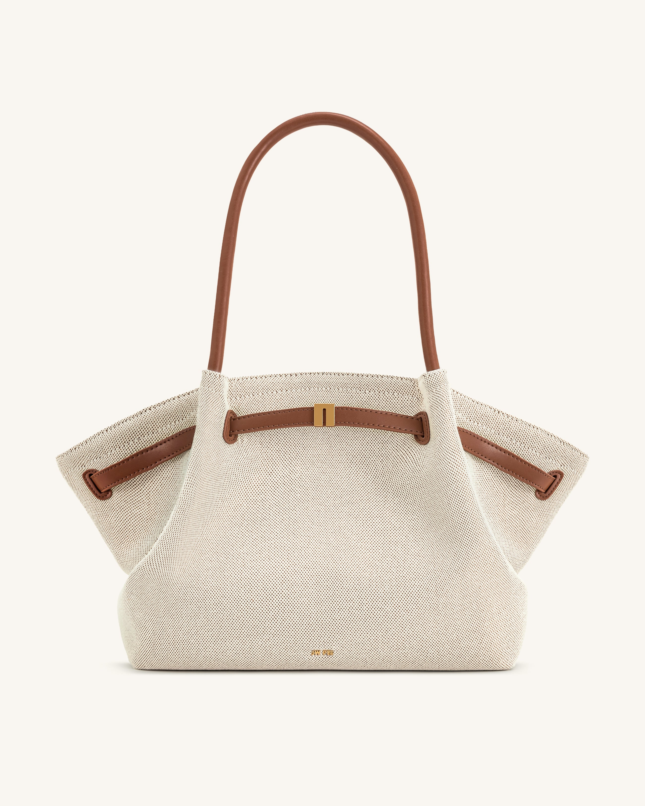 Hana Large Tote Bag - Brown Canvas