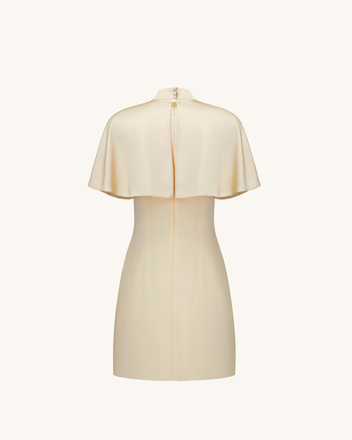 Iris Print Cape Overlay Mini Dress - Soft Yellow