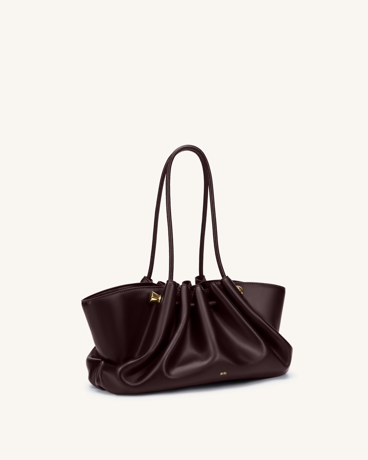 Naomi Gathered Long Handle Shoulder Bag - Deep Burgundy