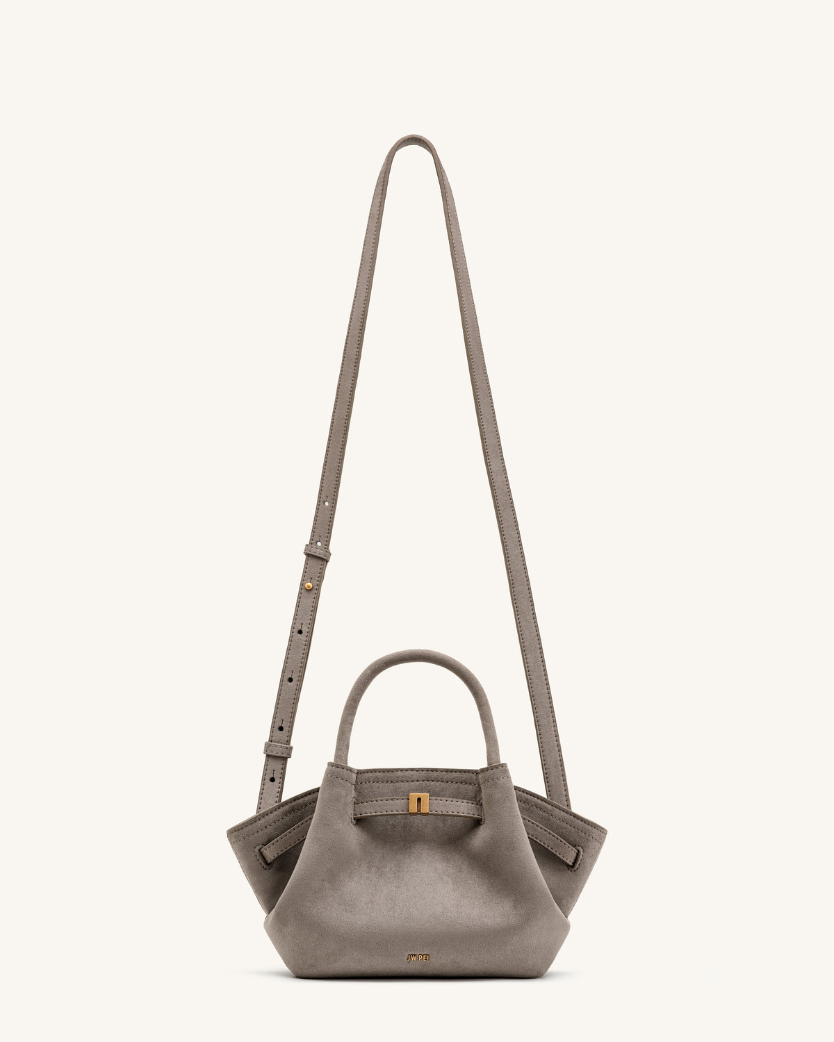 Hana Mini Faux Suede Tote Bag - Gray