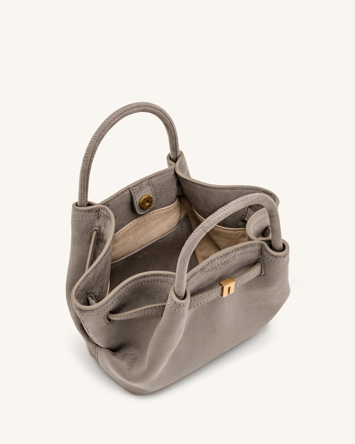 Hana Mini Faux Suede Tote Bag - Gray
