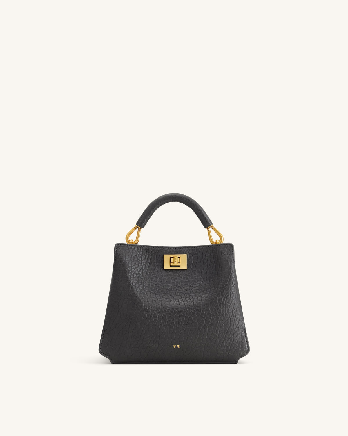 Lucia Elephant-Effect Top Handle Bag - Slate Gray