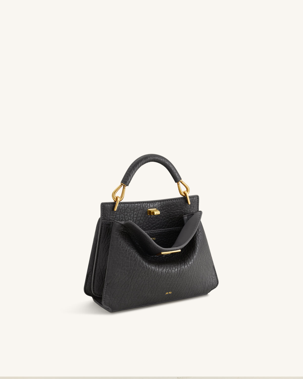 Lucia Elephant-Effect Top Handle Bag - Slate Gray