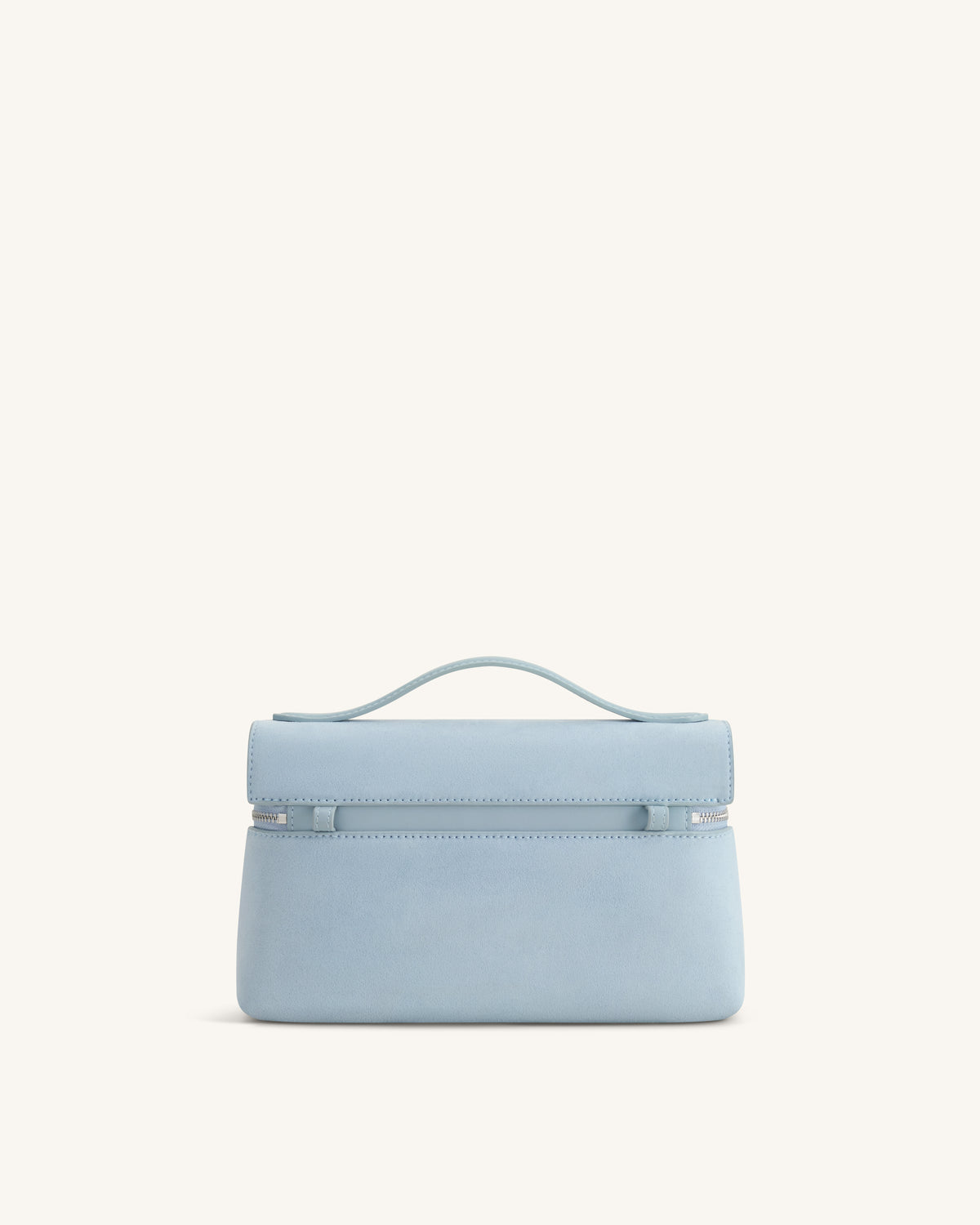 Thea Faux Suede Top Handle Bag - Light Blue