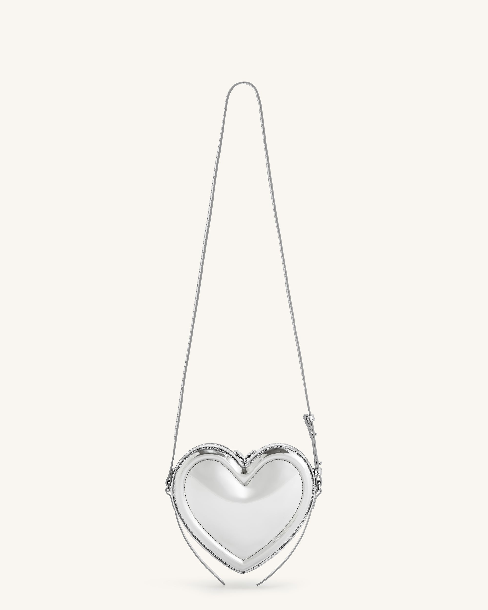 Arlene Heart Shaped Bag - Silver