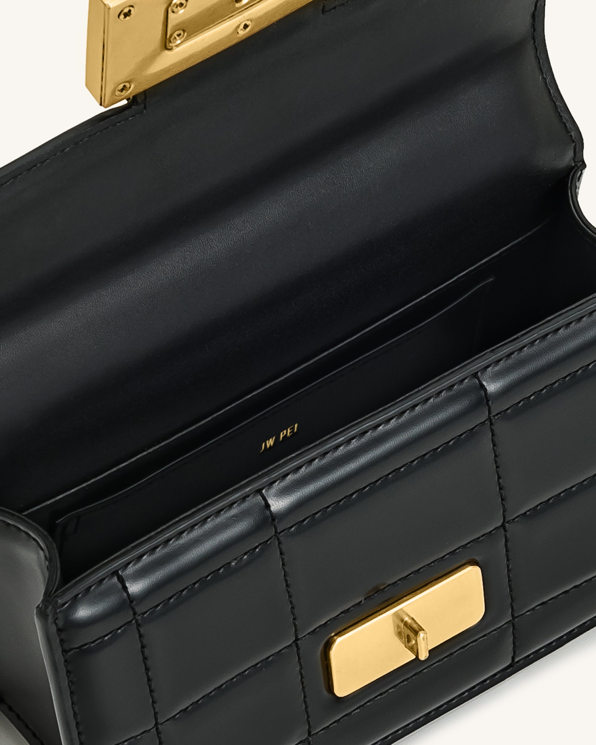 Kaia Bamboo Metal Handle Handbag - Black