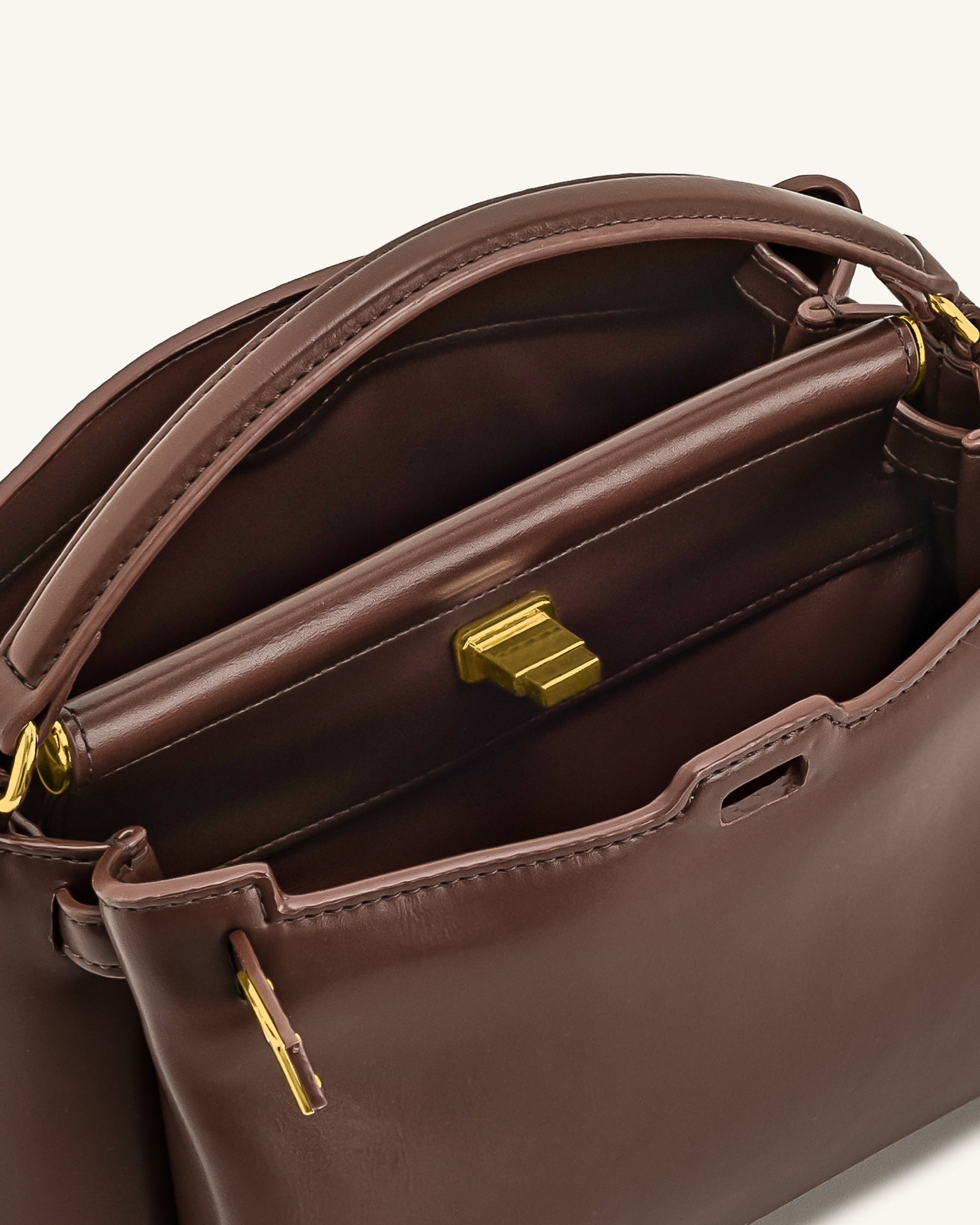 Carmen Top Handle Bag - Reddish Brown