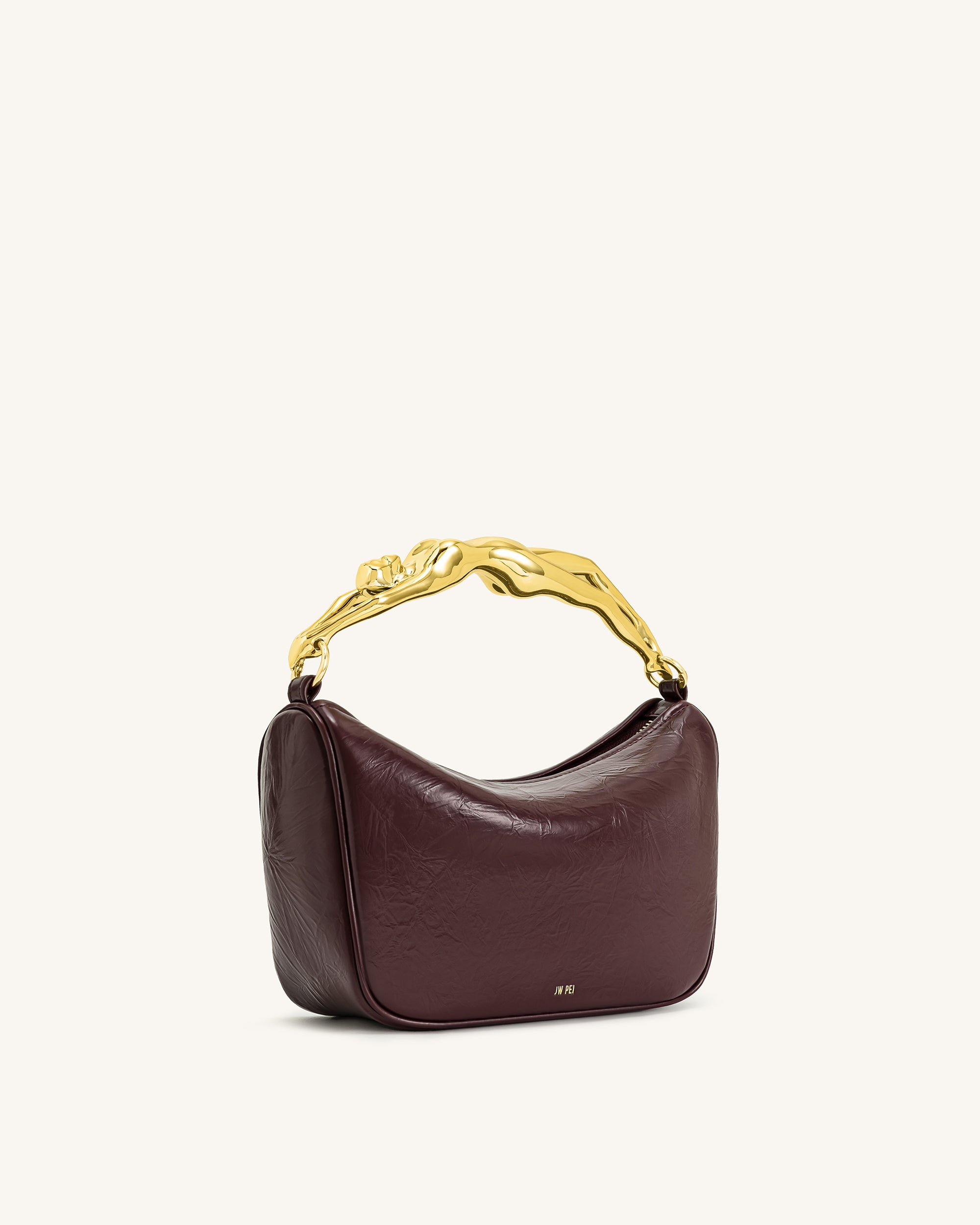 Jenny Human-shaped Handle Handbag - Deep Burgundy
