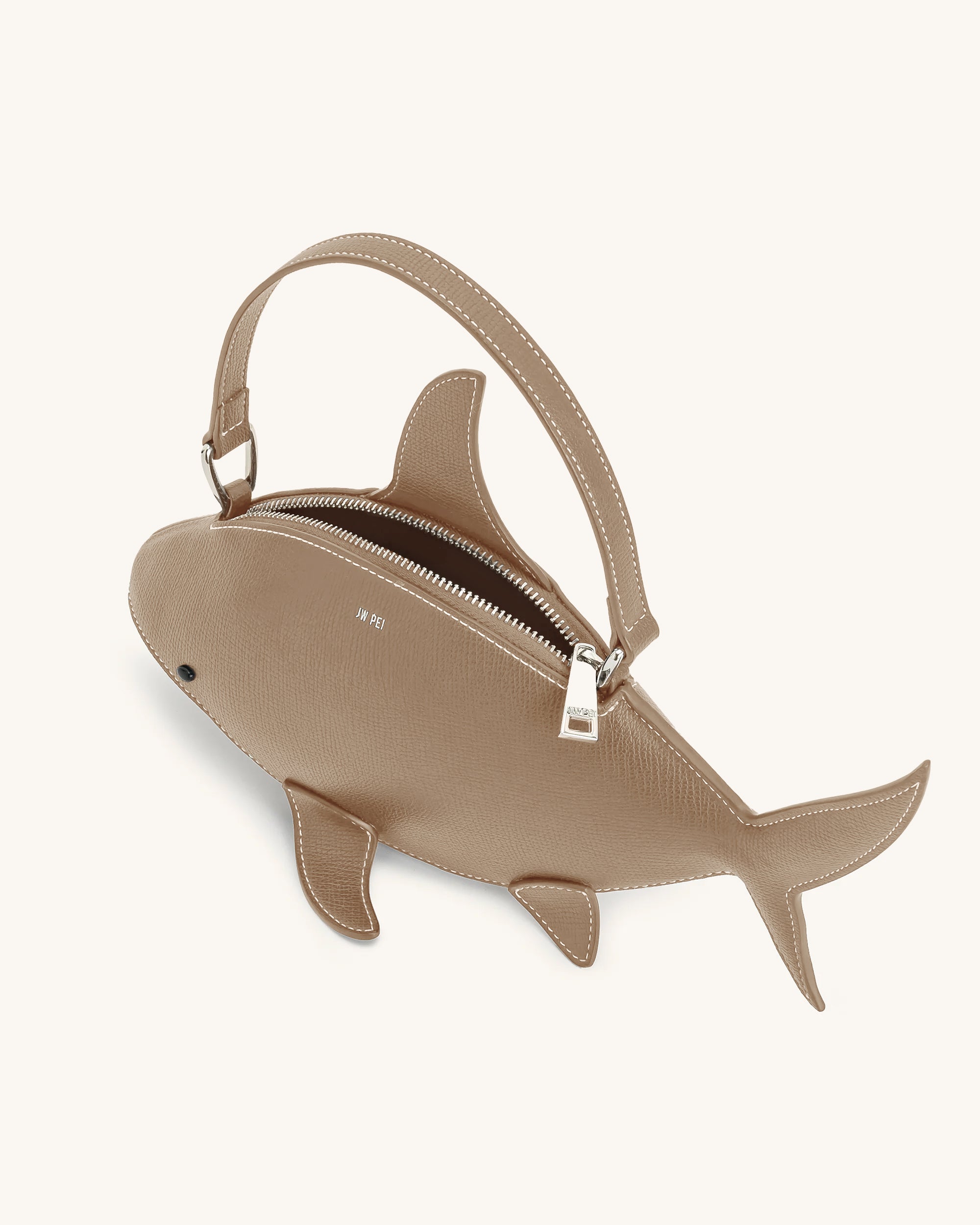 Nerys Shark Look Top Handle Bag - Light Brown