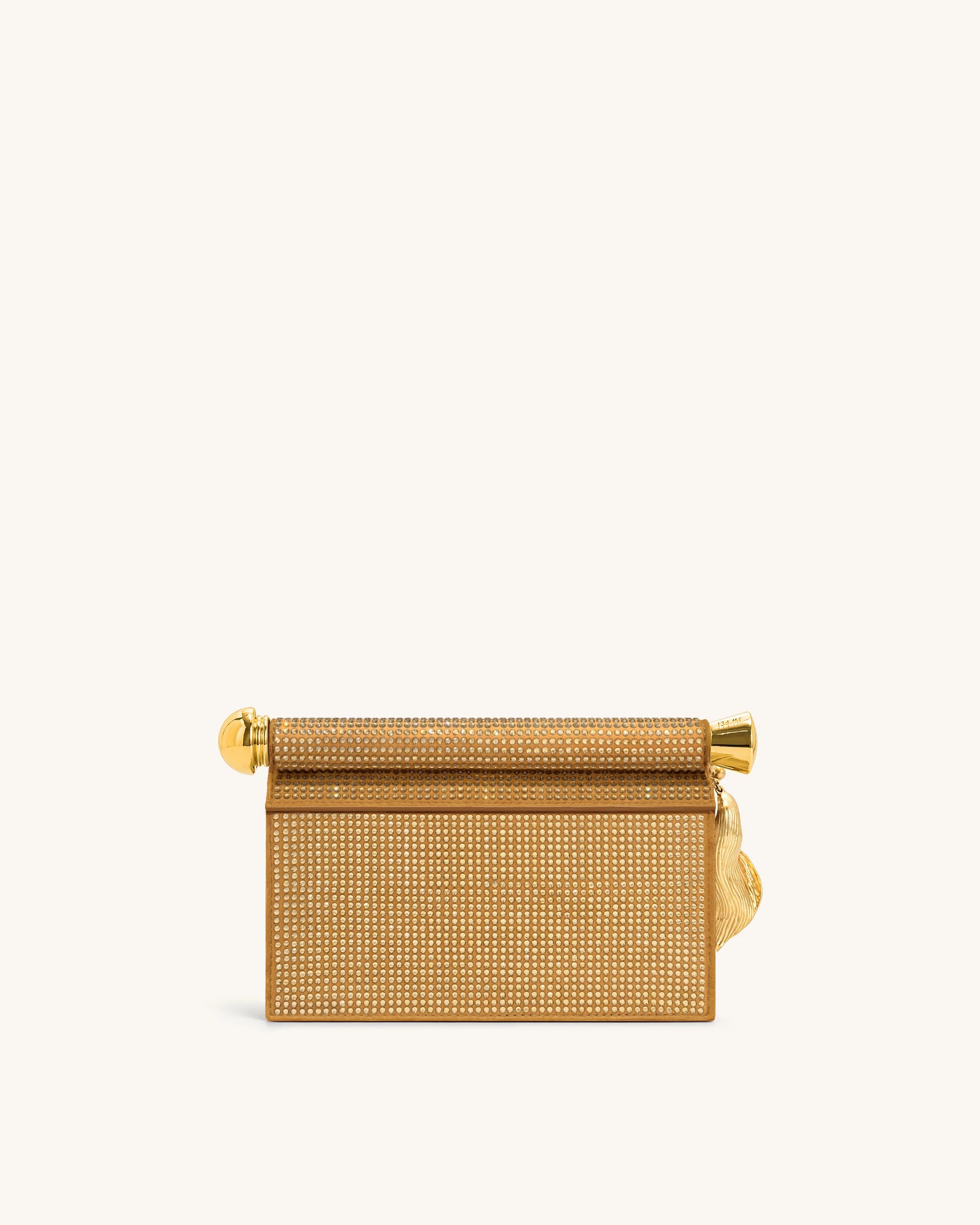 Holly Artificial Crystal Metal Pendant Embellished Clutch - Champagne