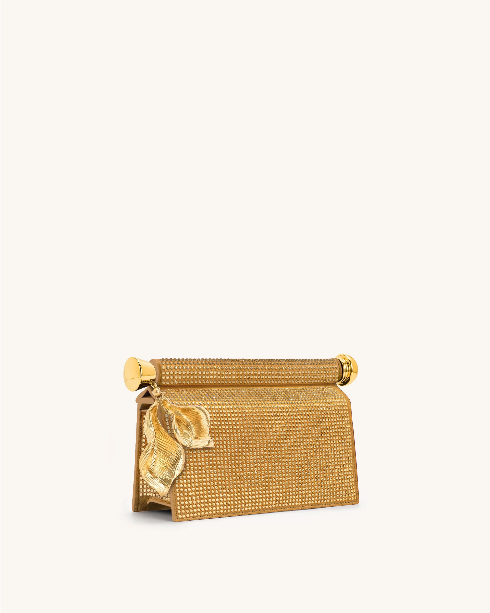 Holly Artificial Crystal Metal Pendant Embellished Clutch - Champagne