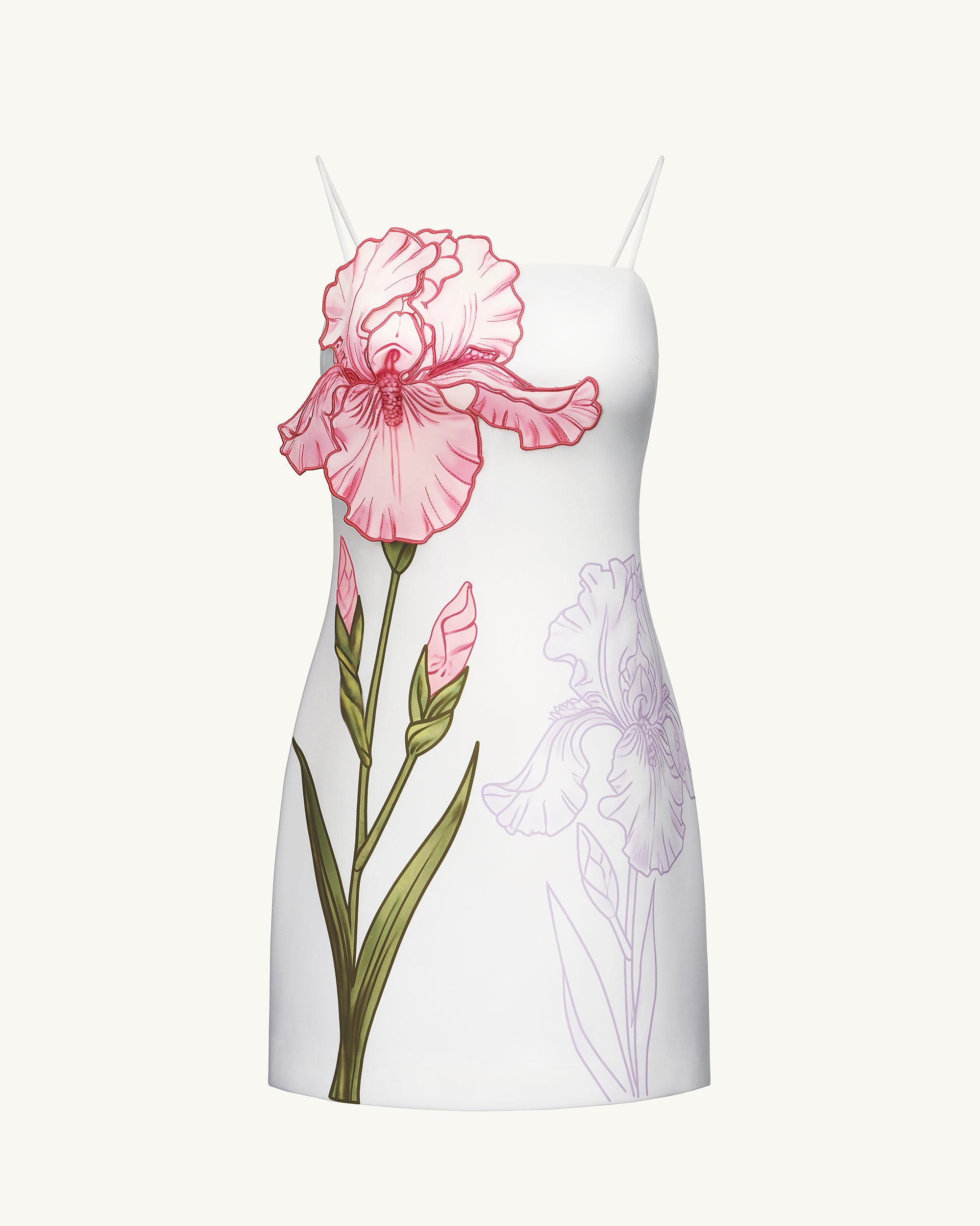 Iris Appliqué Mini Dress - White