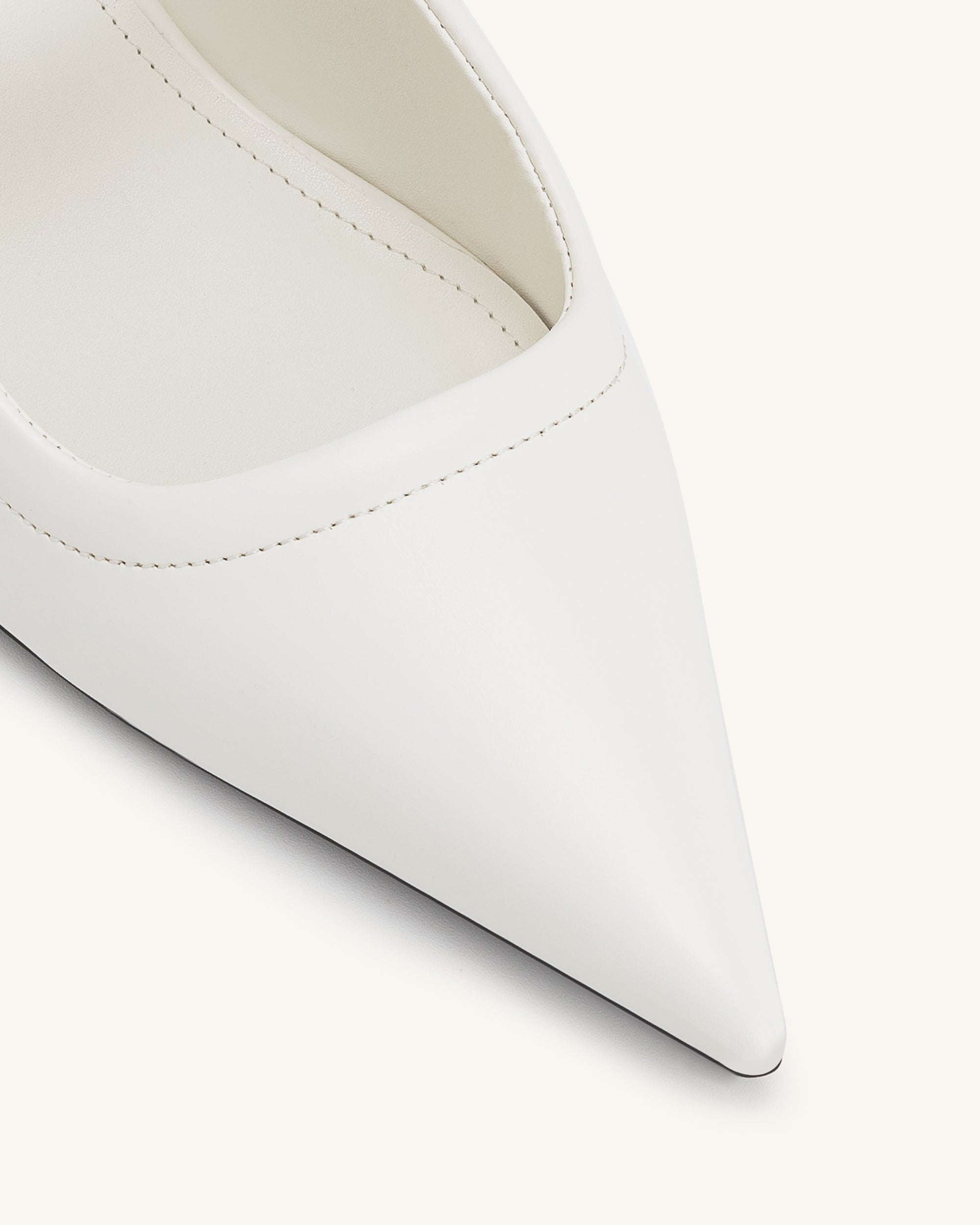Helena Pierced Mules - White