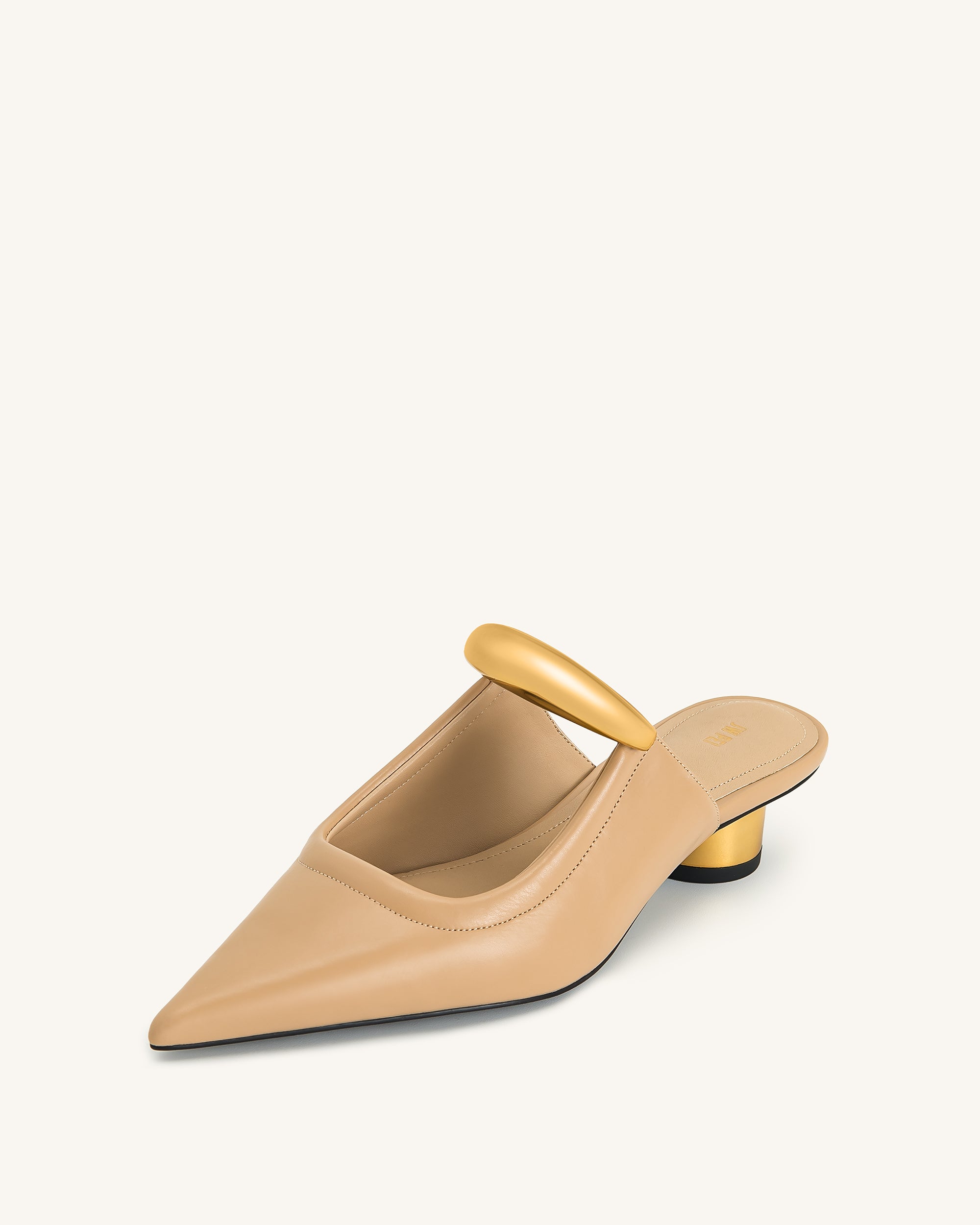 Helena Pierced Mules - Khaki
