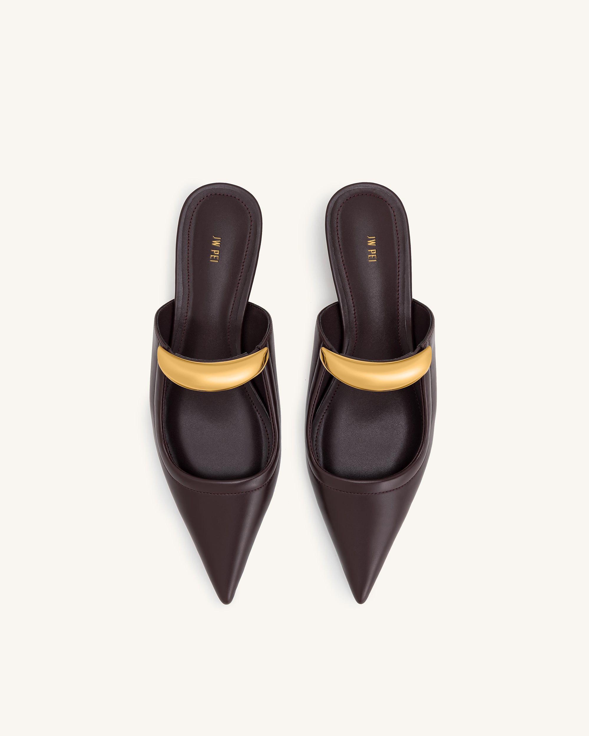 Helena Pierced Mules- Claret Red