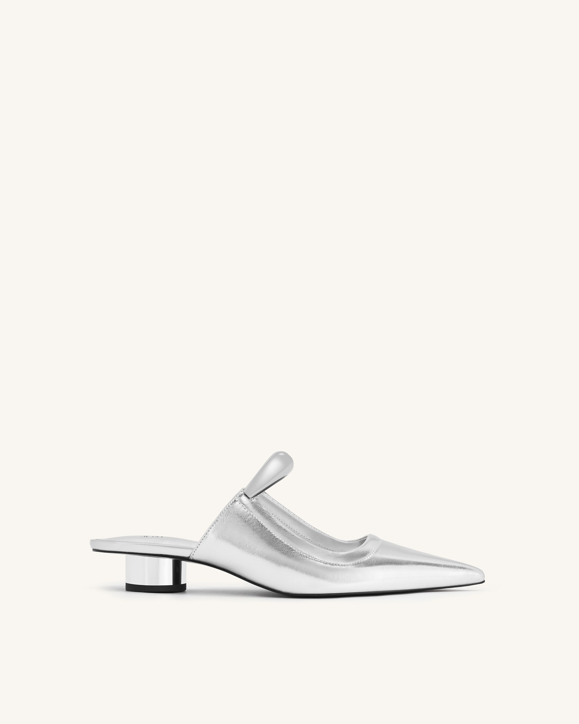 Helena Pierced Mules - Silver
