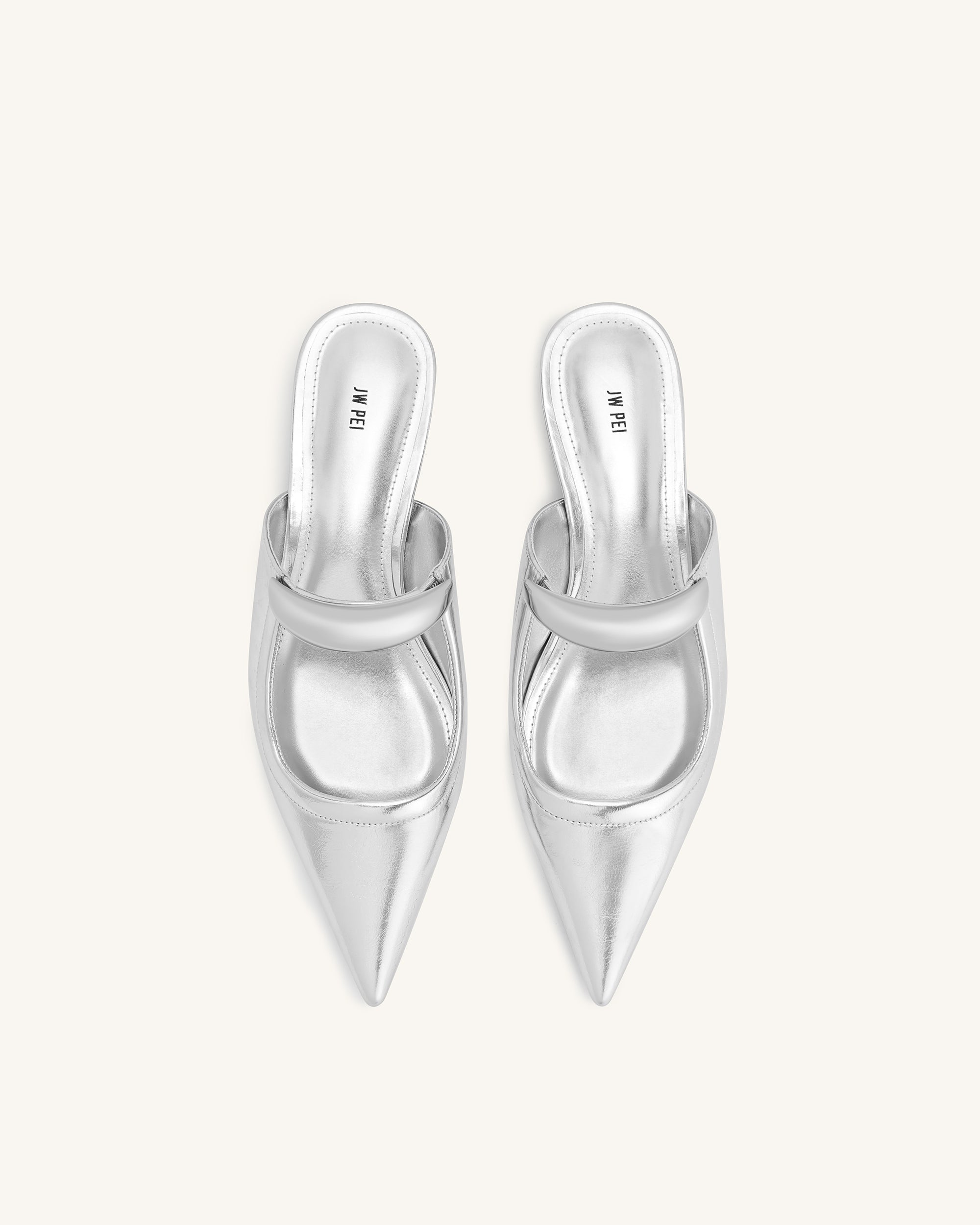 Helena Pierced Mules - Silver