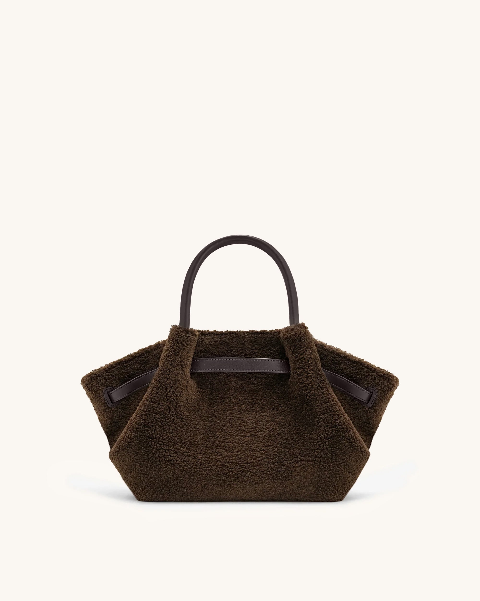 Hana Mini Faux Fur Tote Bag - Dark Brown