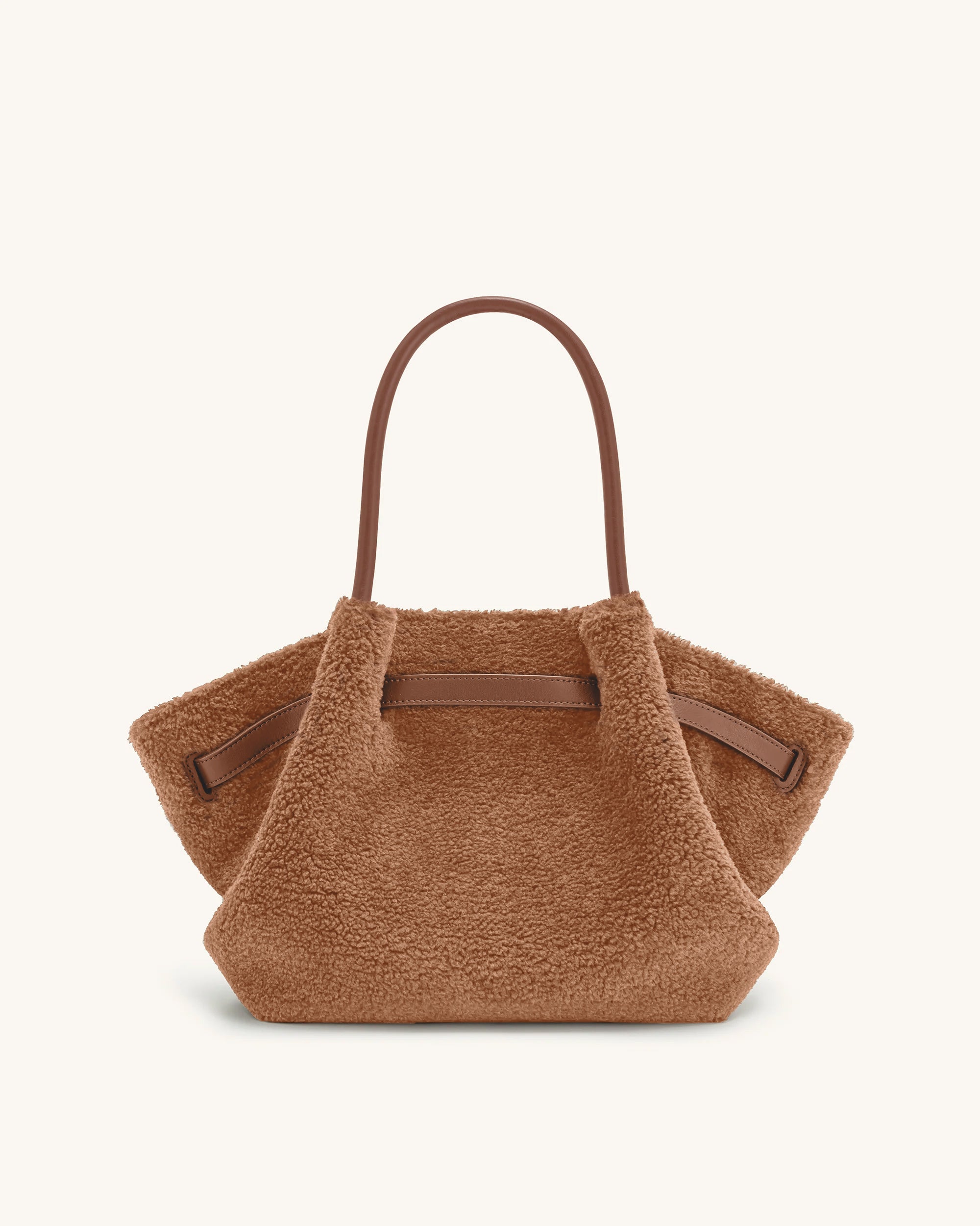 Hana Medium Faux Fur Tote Bag - Coffee Brown