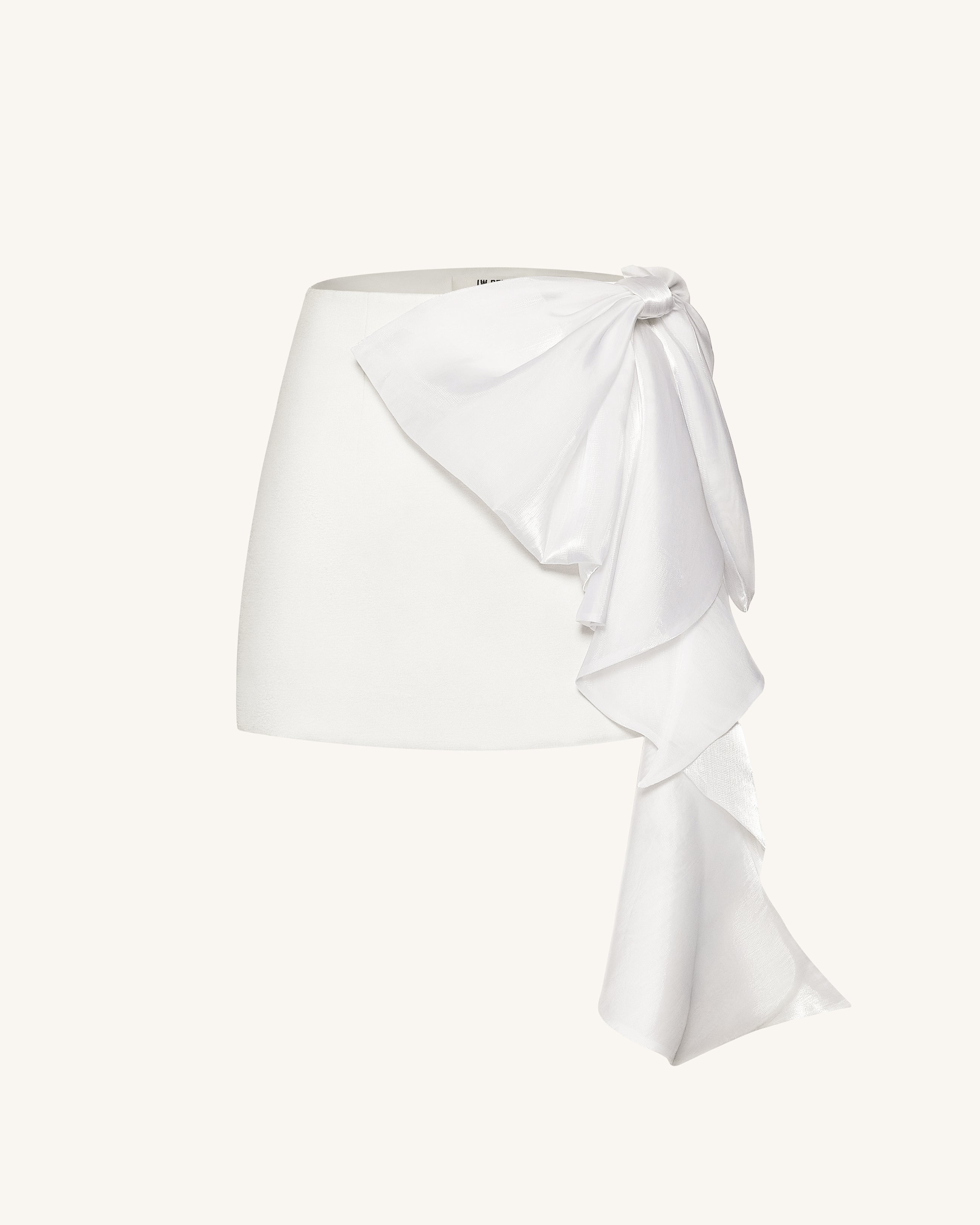 Cascading Bow Mini Skirt - White