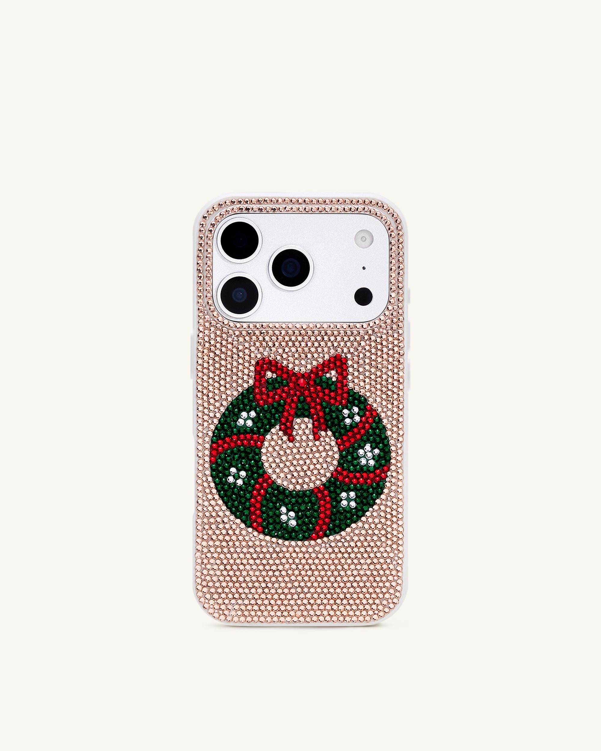 Holiday Wreath Bling Phone Case - Gold Holiday Wreath Bling Phone Case - Gold