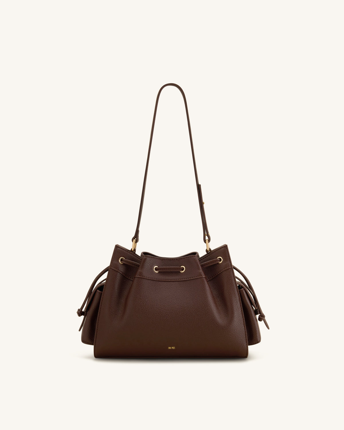 Harper Drawstring Shoulder Bag - Brown