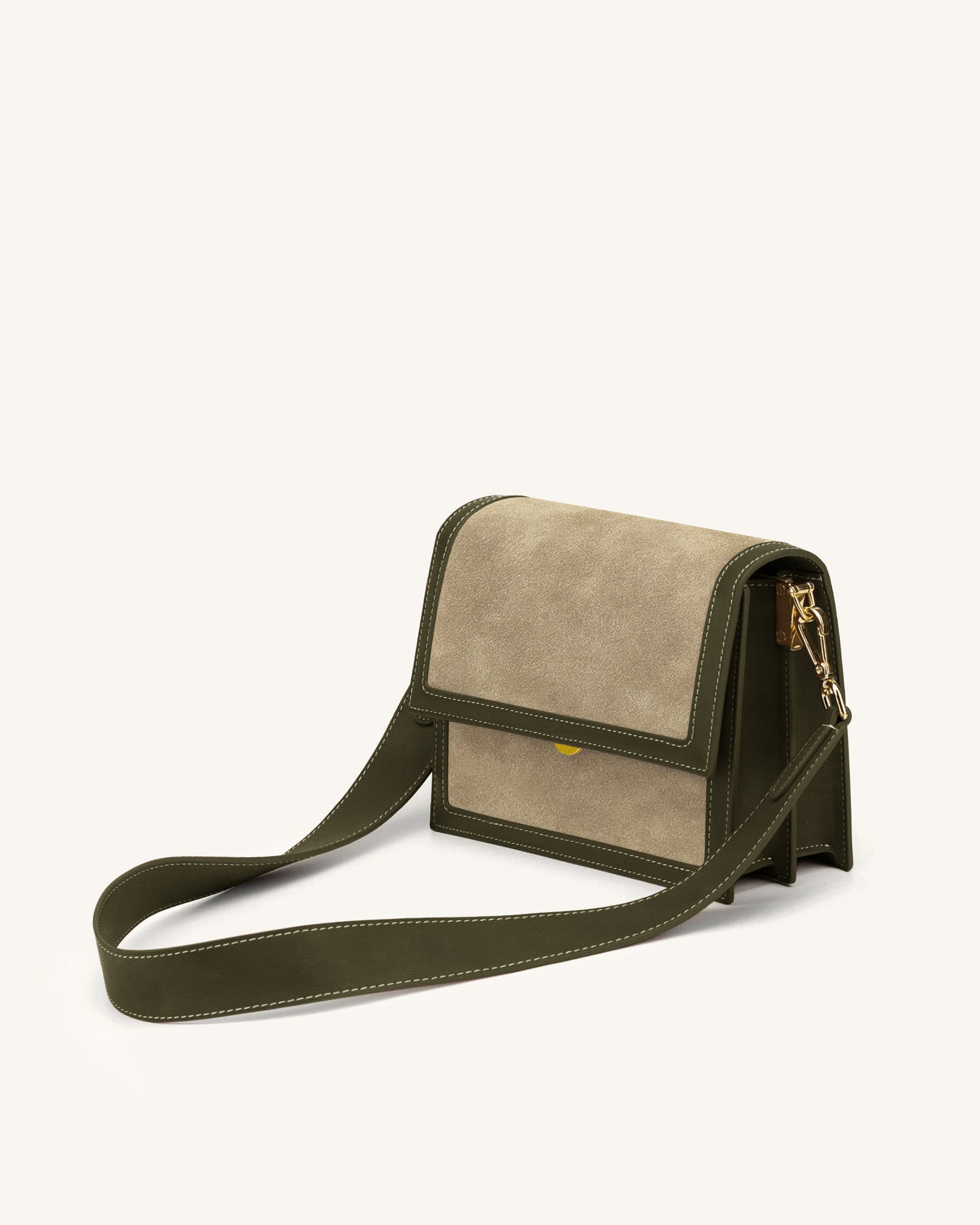 Mini Flap Faux Suede Crossbody - Green