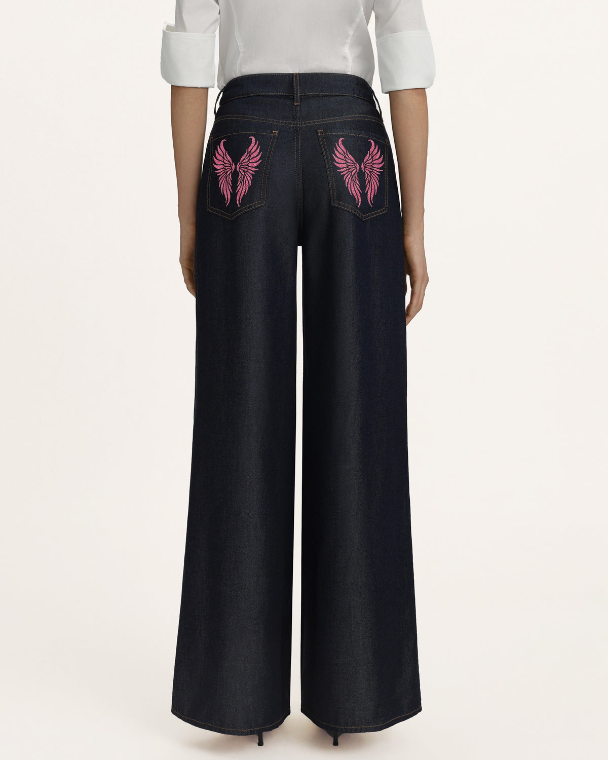 Seraphic Pink Crystal Back Wing Jeans - Deep Thoughts Only