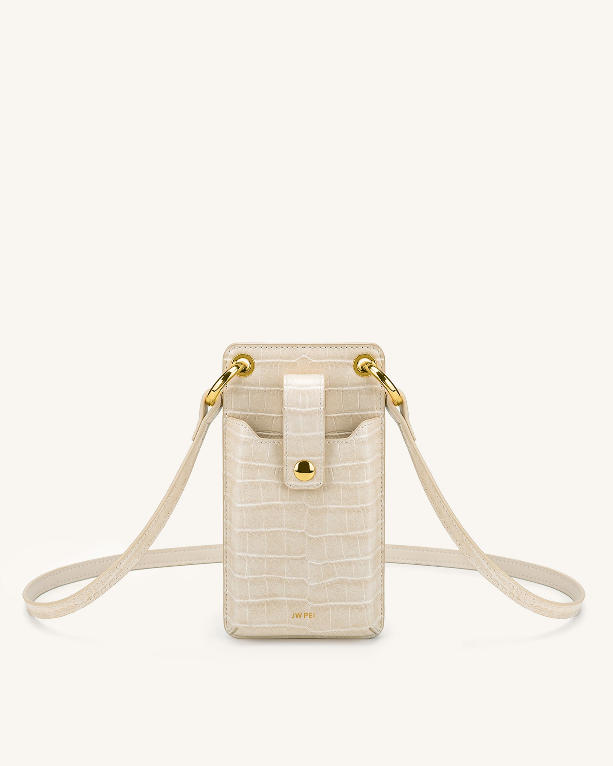 Quinn Phone Bag - Ivory Croc