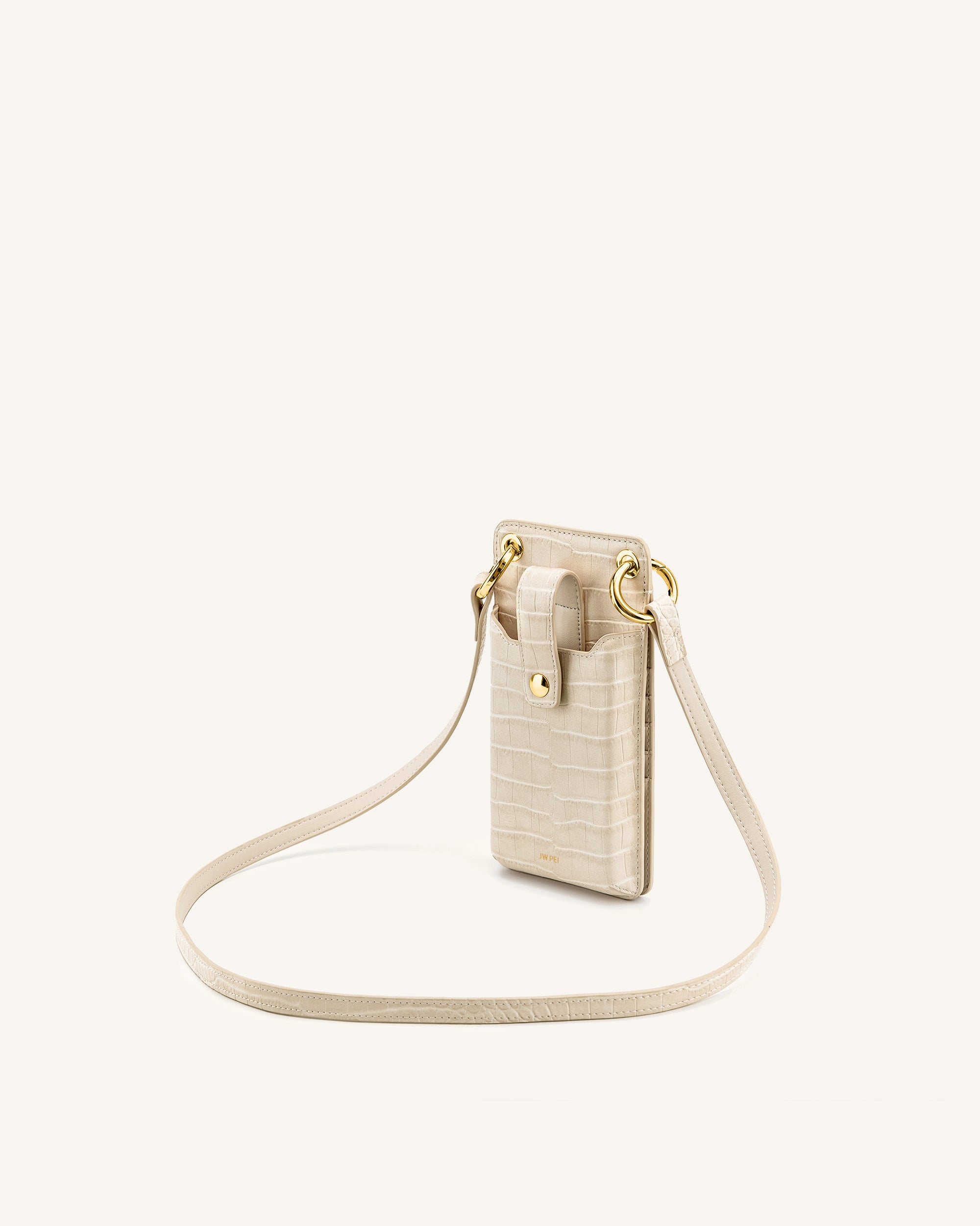 Quinn Phone Bag - Ivory Croc