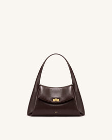 Carmen Flap Top Handle Bag - Dark Brown