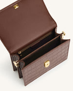 Mini Flap Crossbody - Umber Croc