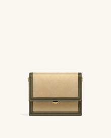 Mini Flap Faux Suede Crossbody - Green