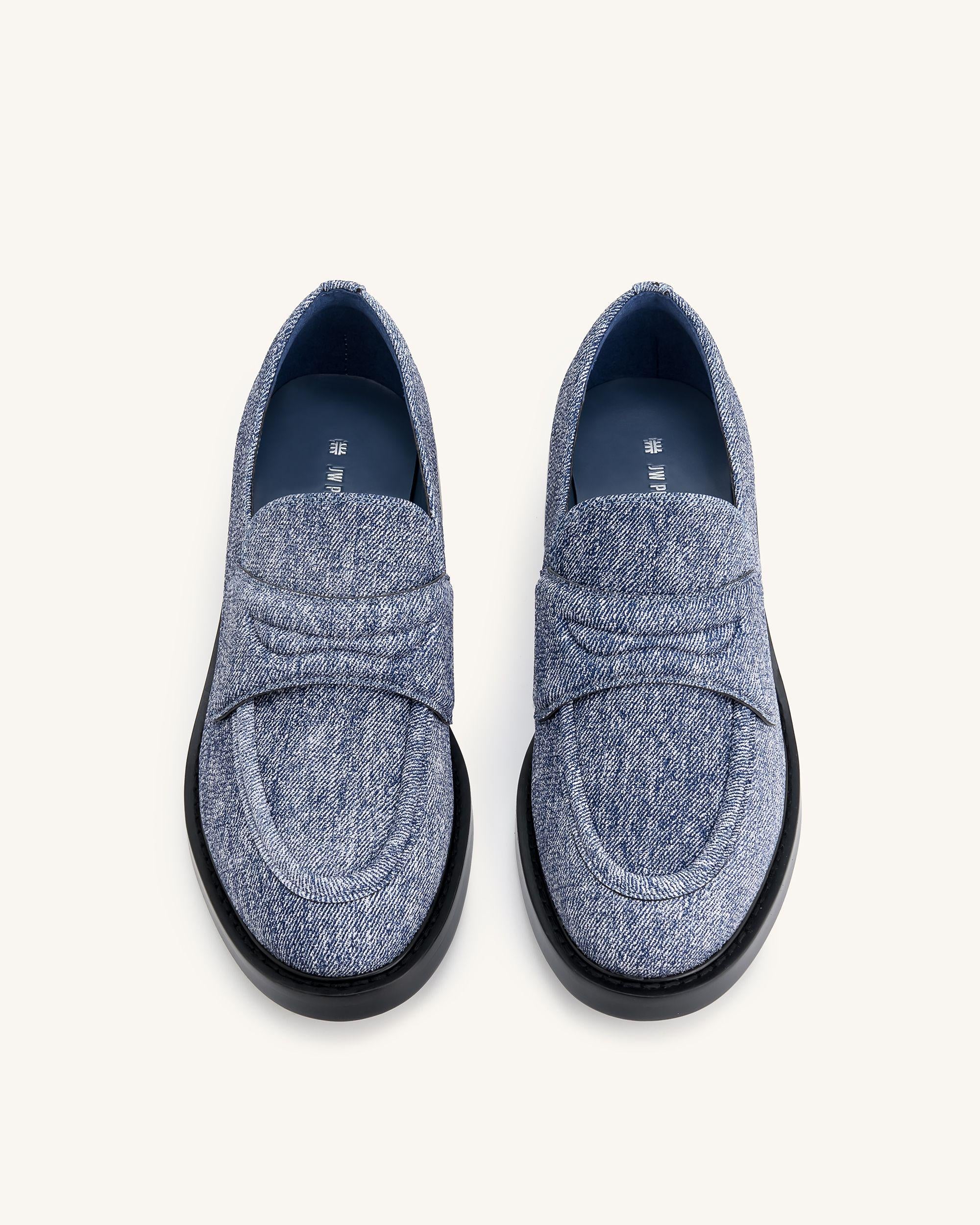 Micah Denim Embossed Chunky Loafer - Blue