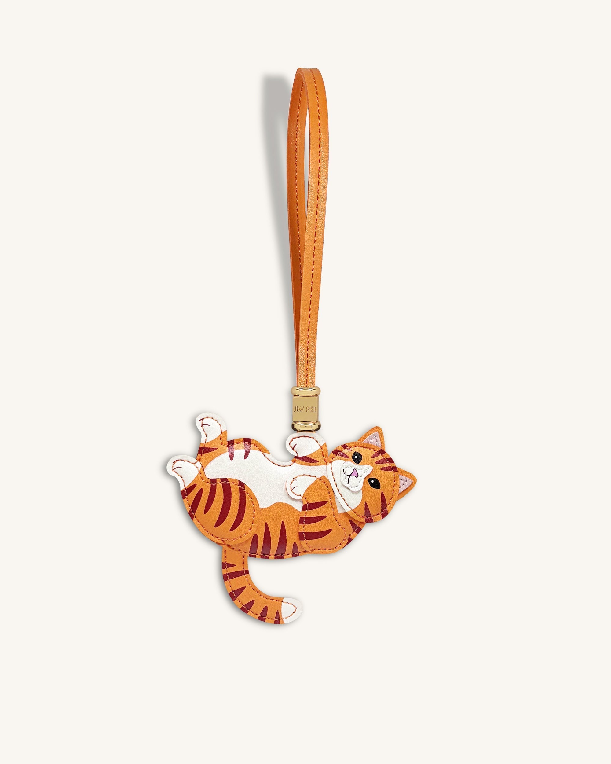 Playful Cat Bag Charm - Orange
