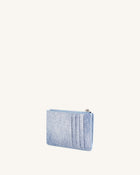 Quinn Denim Embossed Zipped Card Holder - Blue