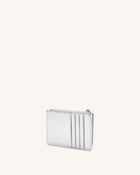 Quinn Metallic Zipped Card Holder - Silver