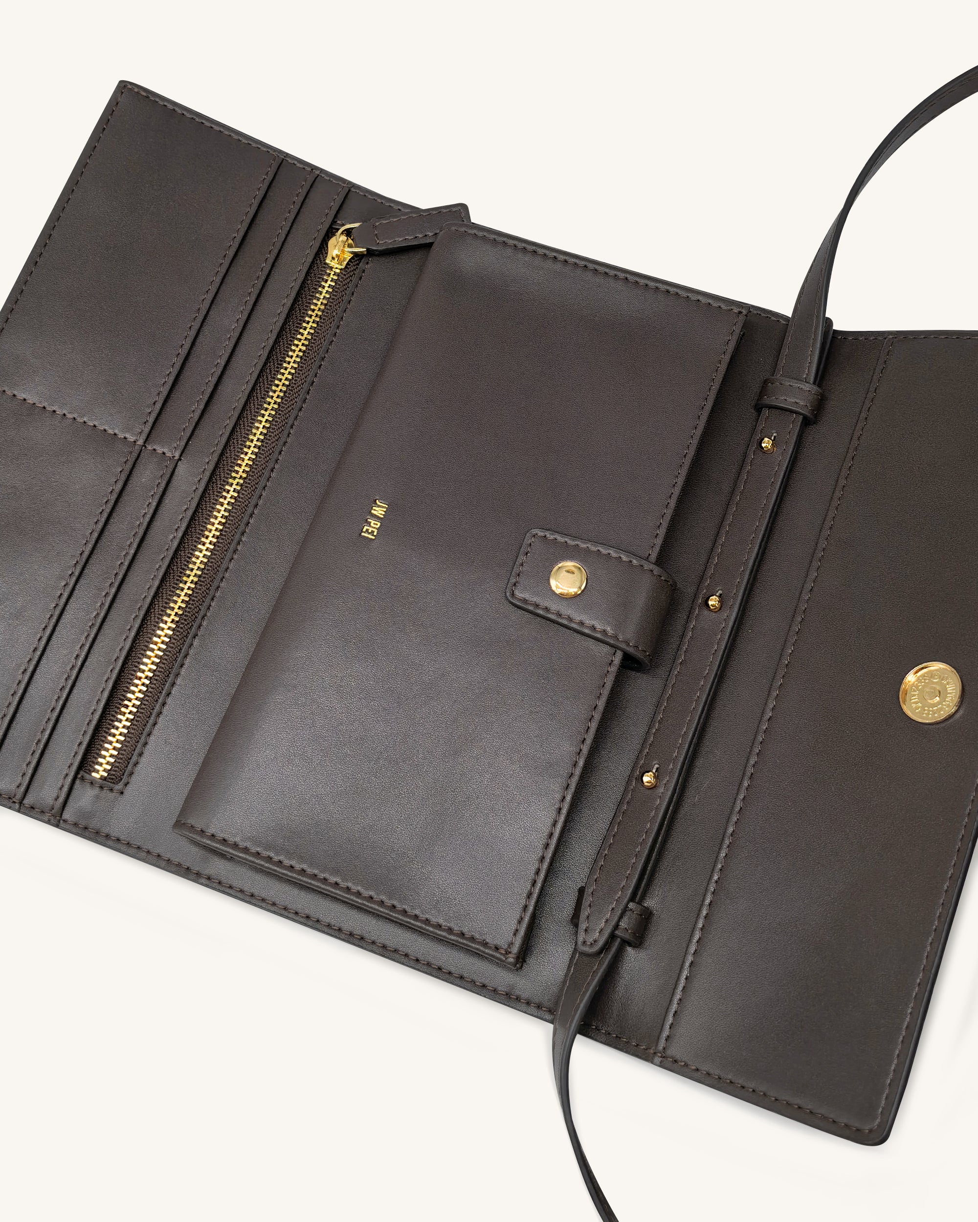 Woven Texture Flap Wallet - Chocolate