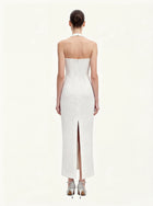 Floral Print Halter Maxi Dress - White