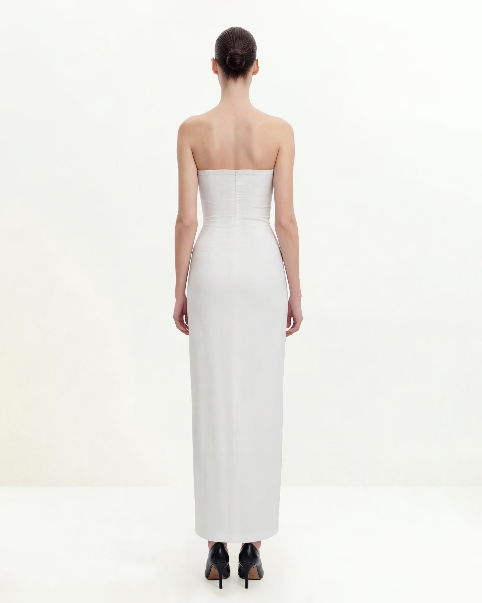 Floral Strapless Maxi Dress - White