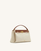 Carmen Top Handle Bag - Brown Canvas