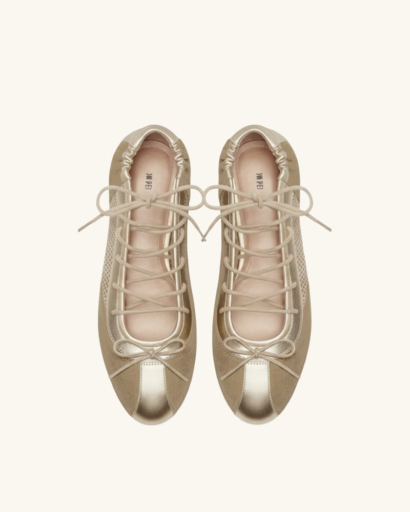 Mila Sporty Ballet Sneakers - Champagne
