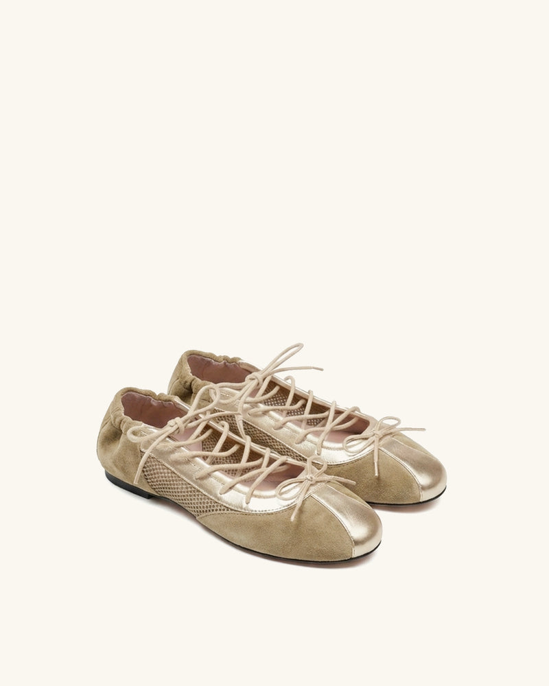 Mila Sporty Ballet Sneakers - Champagne