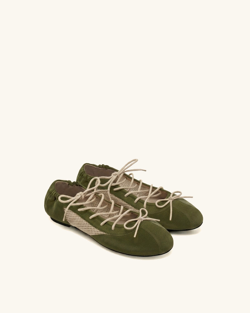 Mila Sporty Ballet Sneakers - Olive Green