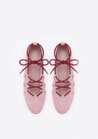 Iria Lace-Up Ballet Flats - Dusty Rose