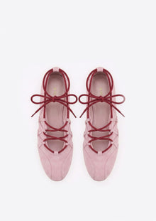 Iria Lace-Up Ballet Flats - Dusty Rose